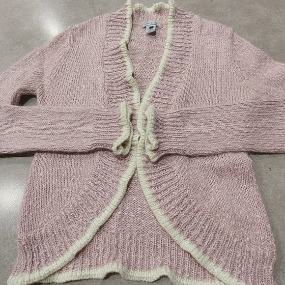 Mac & Jac  Acrylic/Cotton/Mohair Sweater - Light Pink/White - Size Medium - Picture 1 of 11